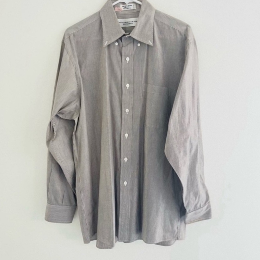 Vintage 90s Peterborough Row Pinstriped Button Down Shirt 16.5